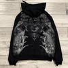 Amerykańska Moda Ecko Unisex Gotycka Bluza Z Kapturem Y2K Oversize Rozpinana Bluza Ciemna Streetowa Bluza Z Nadrukiem Czaszki Dla Pary Casualpunk