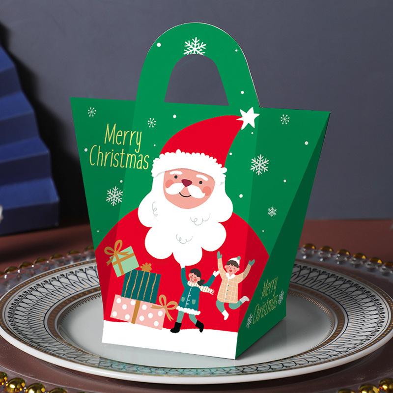 6pcs Christmas Party Portable Candy Snack Cookie Gift Box Children's Creative Portable Candy Box New Gift Packaging Paper Box