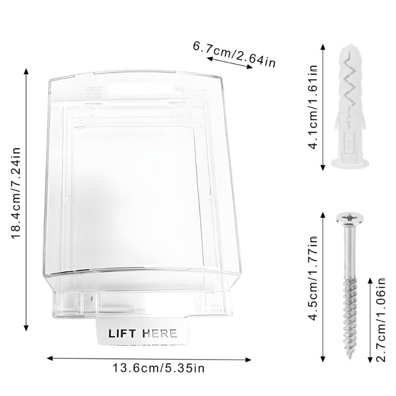 Fire Emergency Button Protective Device - High-strength Plastic Protective Device - Manual Call Point Guardrail - Easy Installation - Waterproof and