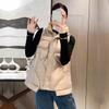 Kobiety jesienno-zimowa Soild zagęścić nowa odzież wierzchnia kamizelka wyściełana bawełną stójka bezrękawnik płaszcz kamizelka