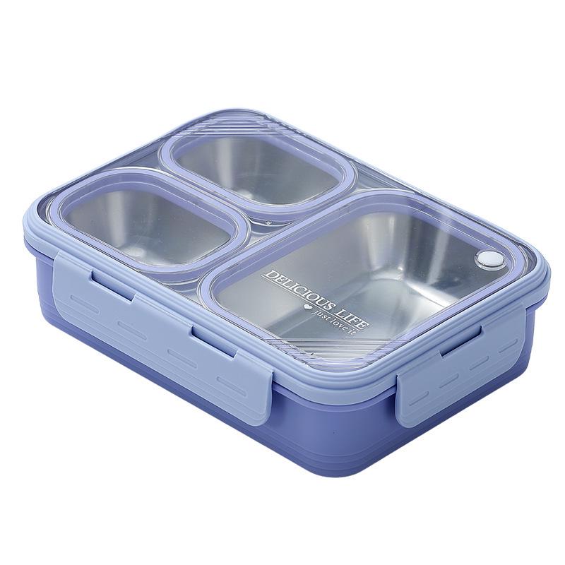 304 Stainless Steel Insulated Divided Bento Lunch Box - Microwaveable, Ideal for Office Workers and Students