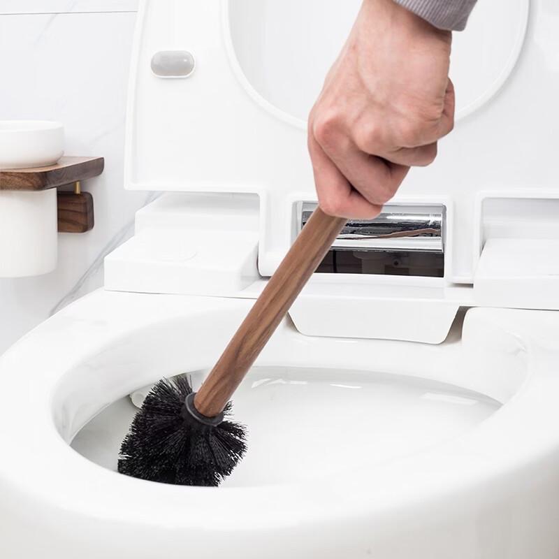 Cmaos Wall-Mounted Wooden Handle Toilet Brush Set