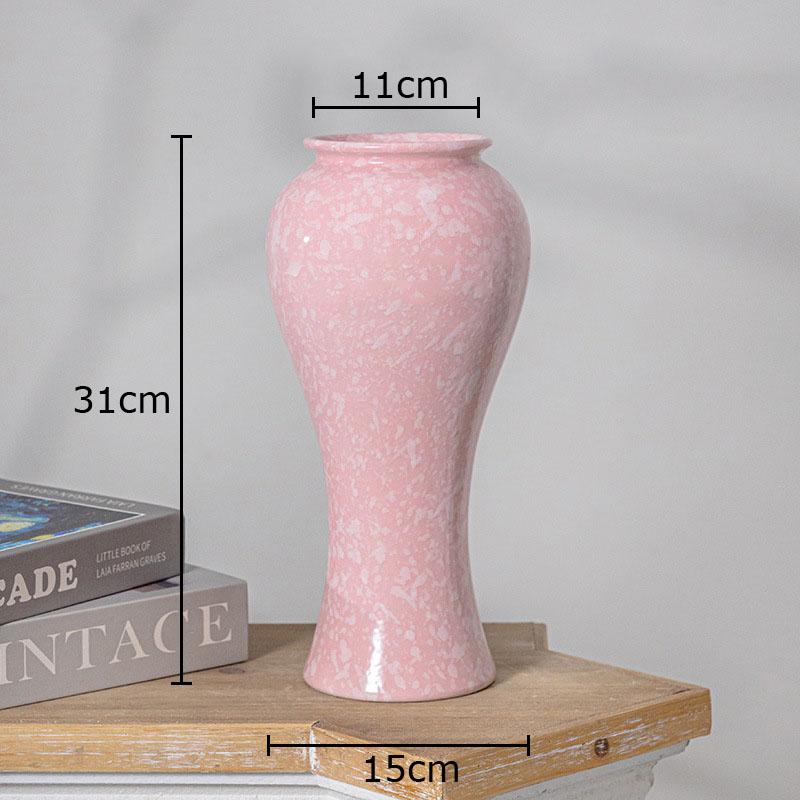Blue Slender-waisted Ceramic Vase Hydroponics Potted Plant Table Decoration Flower Arrangement Floral Vases Room Aesthetic Decor