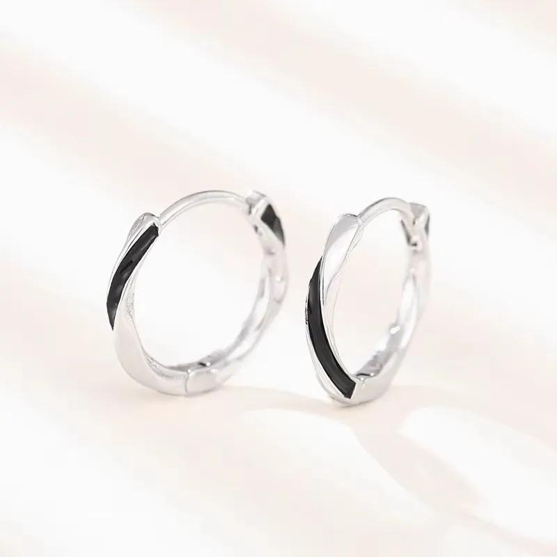 

Huitan Trendy Glossy Twisty Hoop Earrings for Women Simple Stylish Daily Wearable Party Exquisite Ear Accessories Gifts