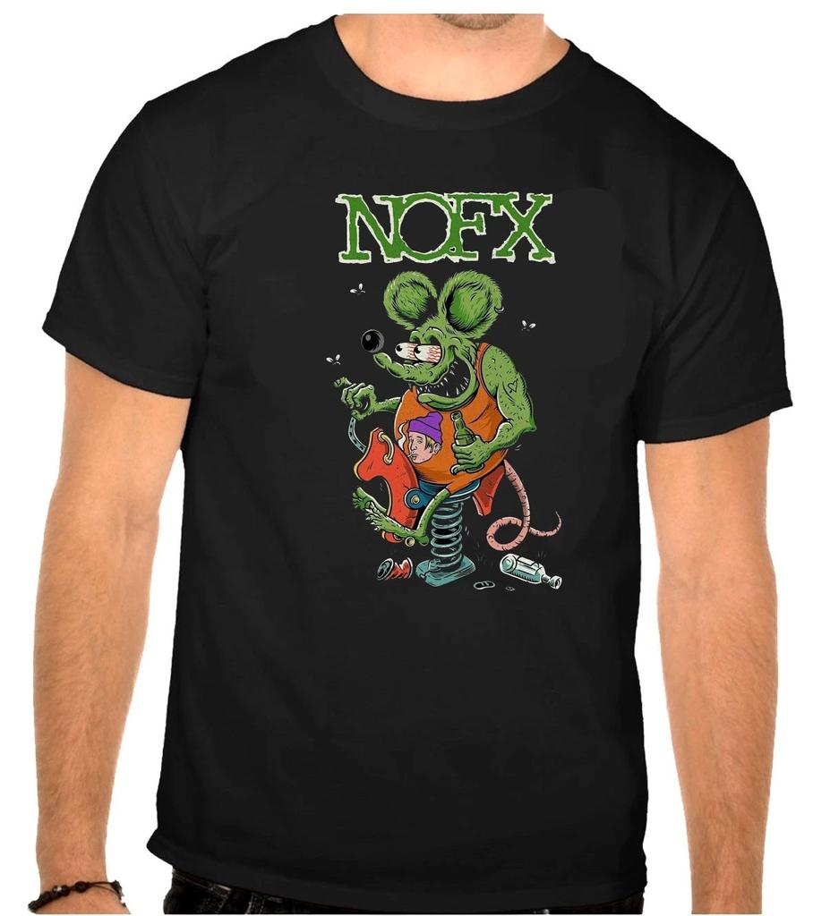 NOFX Logo Rockové Hudby Černé Tričko -1213-