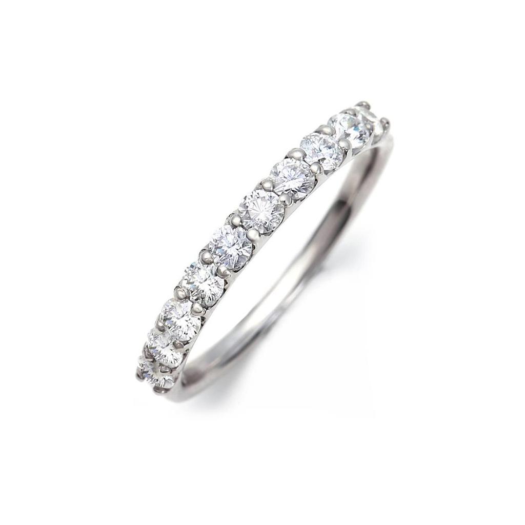 LEGAN Half Eternity Size 14 10 pt900 Diamond Natural Diamond Engagement Wedding Made in Japan Ring, Platinum, [0.5ct / Stones], Ring, Ring, Women's,