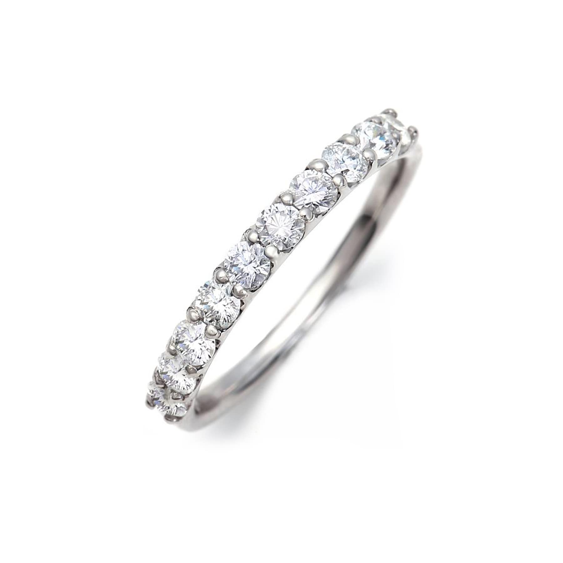 

LEGAN Half Eternity Platinum 9 10 Ring pt900 Diamond Engagement Ring Proposal Ring Women Made in Japan No. [0.5ct / stones] платиновий