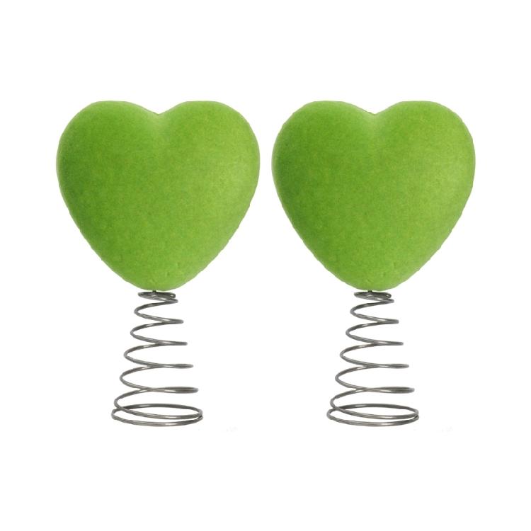 

Patricks Day Green Heart Tree Toppers Holiday Tree Top Ornament with Metal Spring for Irish Festival Parties Decorations