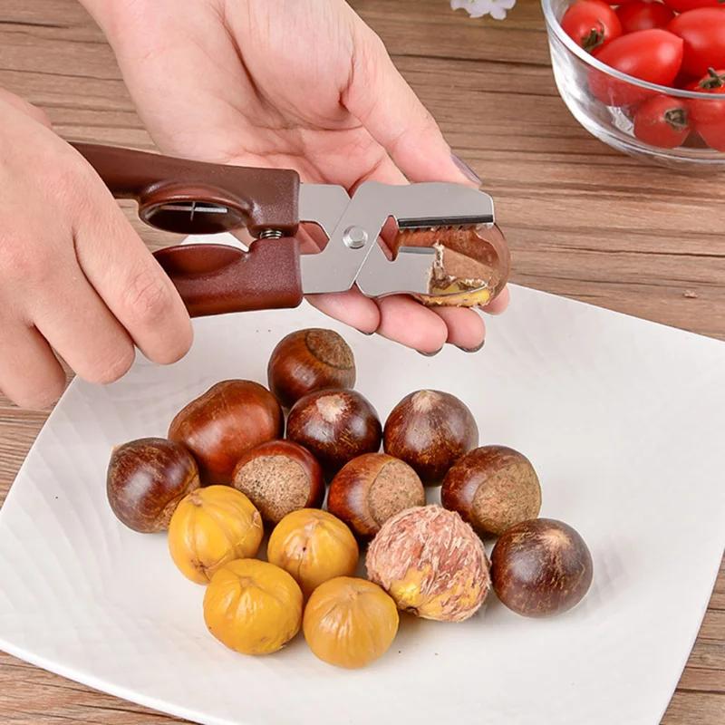 New Creative Multi-function Chestnut Clip Stainless Steel Walnut Clip Sheller Chestnut Opener Kitchen Tools Cutter Gadgets