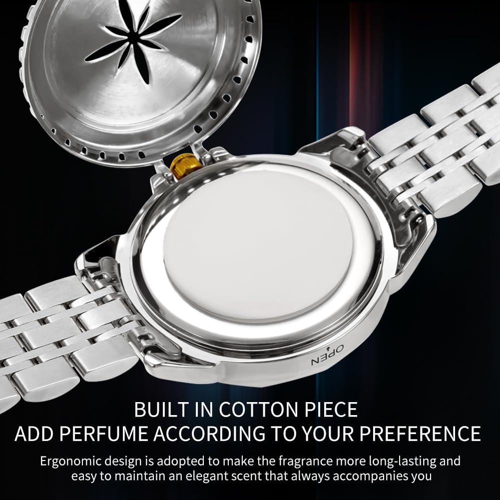 OLEVS Quartz Fragrance Stainless Date Brand Gold Blue Men's Watch, Steel, Waterproof, Display, Calendar, Luminous, Popular, Stylish, Name, &