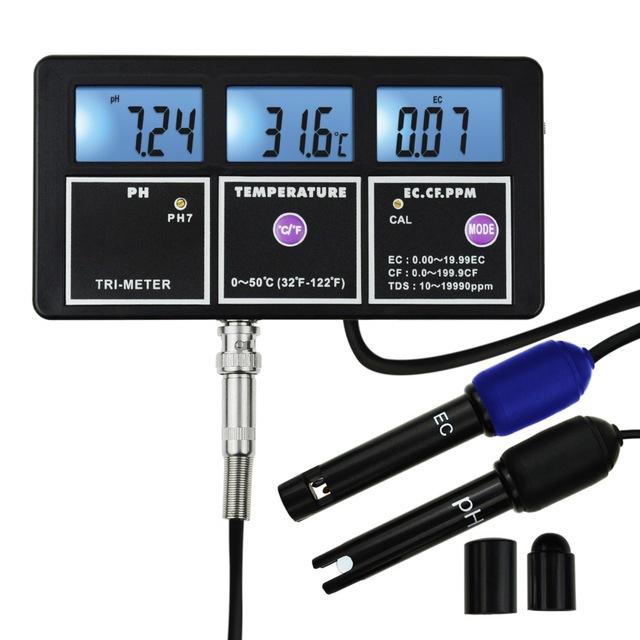 5 In 1 Water Quality Multi-parameter PH EC CF TDS(ppm) Temp Tester Meter Aquariums Hydroponics Pool Tank Pond Drinking