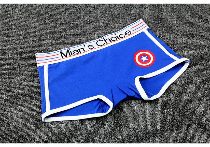 Plus Size Women's Cotton Cartoon Triangle Boxer Briefs with Lettered Wide Waistband