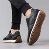 Retro Runners Men Low Top Lace Up Trainers Gum Outsole Two Tone Grained Panels Raised Toe Bumper 38-44