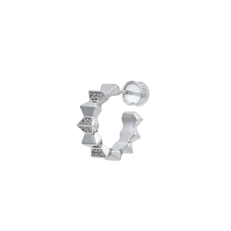 APM Monaco Wavy geometric line design, synthetic cubic zirconia earrings, same style for men and women, silver WE16396OX