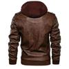 Leather Retro Motorcycle PU Leather Jacket Autumn and Winter Removable Men's Hooded Jacket
