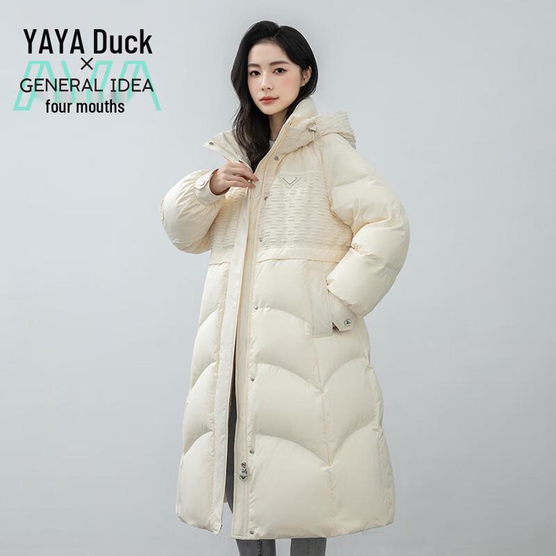 

YAYA Women s Long Hooded Down Jacket L