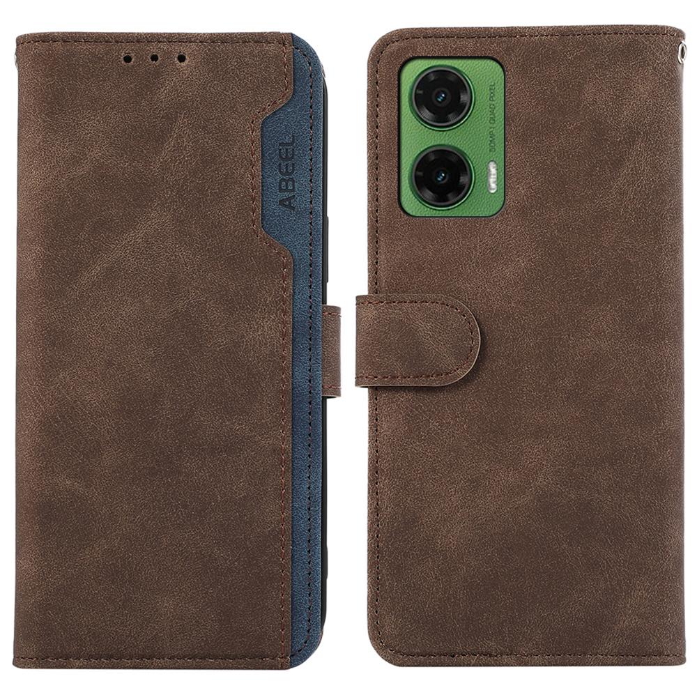 

ABEEL For Motorola Moto G35 5G Case Color Splicing Leather Flip Phone Cover RFID Blocking A