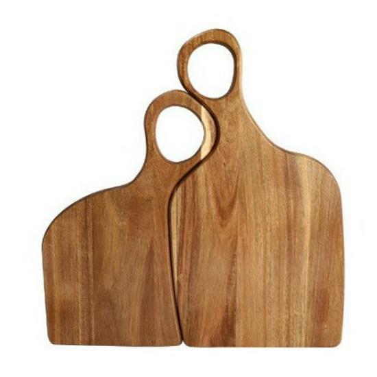 Black Walnut Chopping Board: Couple Leaning Style for Steak, Bread, Baby Food & Fruit - Solid Wood Household Cutting Board