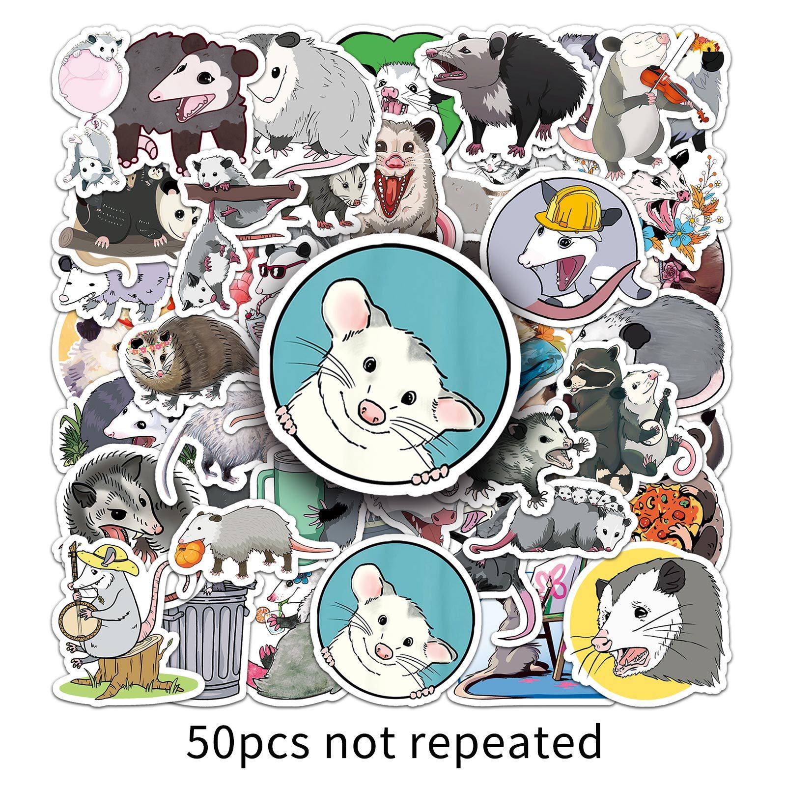 

50 Possum Doodle Stickers Personalized Cartoon Animal Decoration Mobile Phone Case Water Cup Skateboard Suitcase Stickers