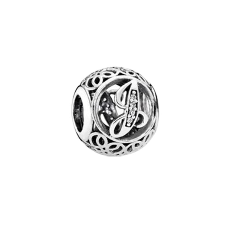 Fine Sparkling Spherical A-Z 26 Lucky Letters Charm Beads Fit Original European Bracelets Diy Women Jewelry Gifts