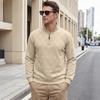 Men's Half Zip Stand Collar Knit Sweater Long Sleeve Pullover for Fall and Winter