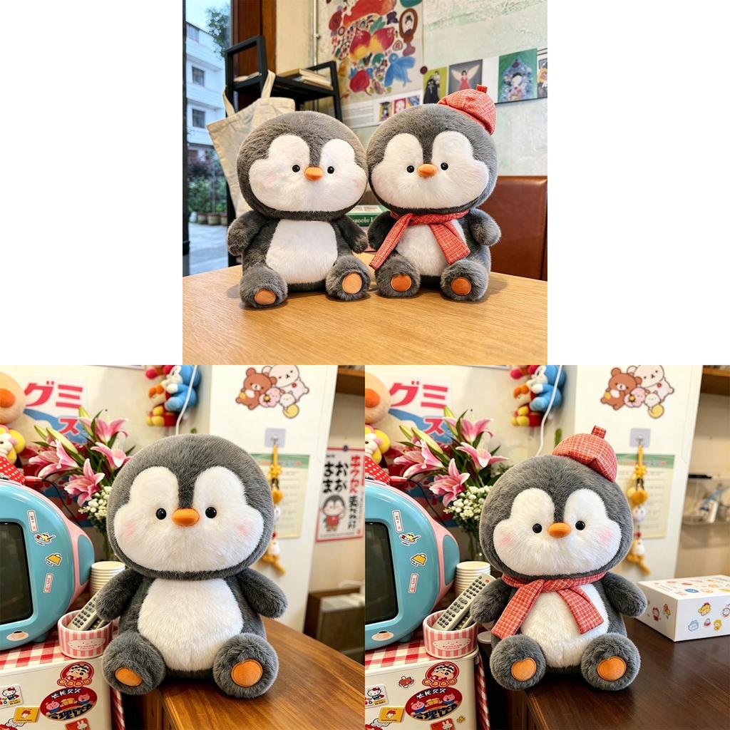 Cartoon Penguin Plushie With Long Fur For Children Playroom And Gift