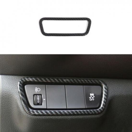Carbon Fiber Headlight Button Switch Cover Trim For Kia K3 Forte Cerato 2019-22