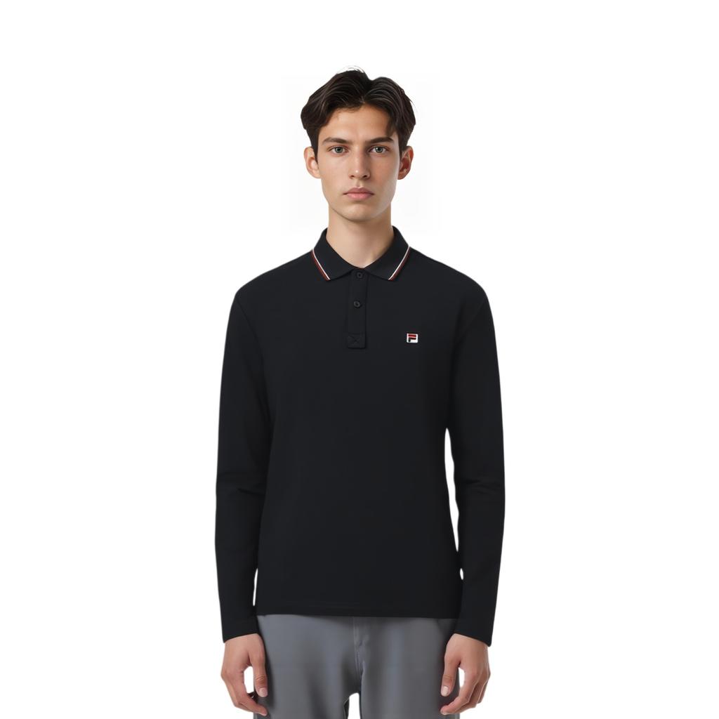 Fila Heritage Mode Einfach Klassisch Lässig Business Alltag Vielseitig Bequem Strick Langarm Poloshirt Herren Oberteile Legendary-Blue F11M548223FNV