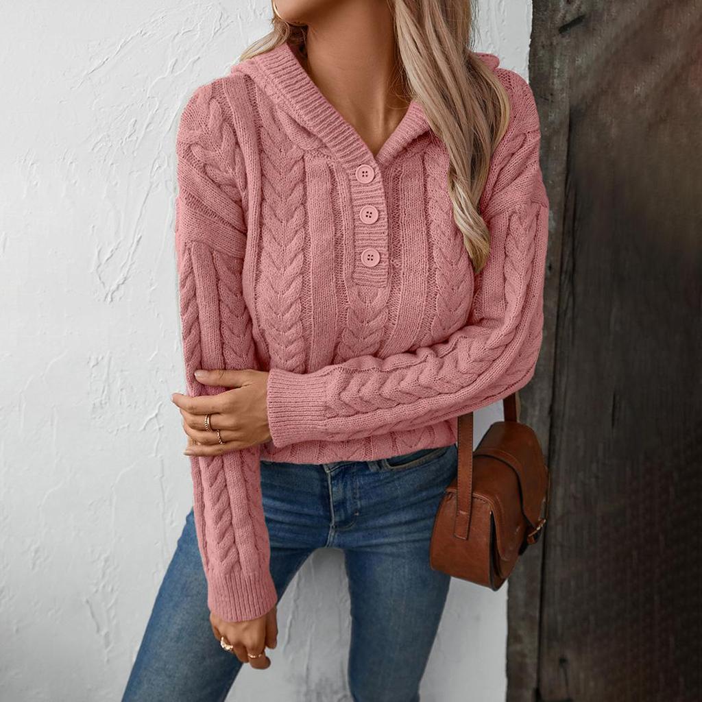 Jesień Zima Vintage Luźny Długi Rękaw Top Nadruk Sweter Dzianinowy Sweter z Dekoltem w Serek