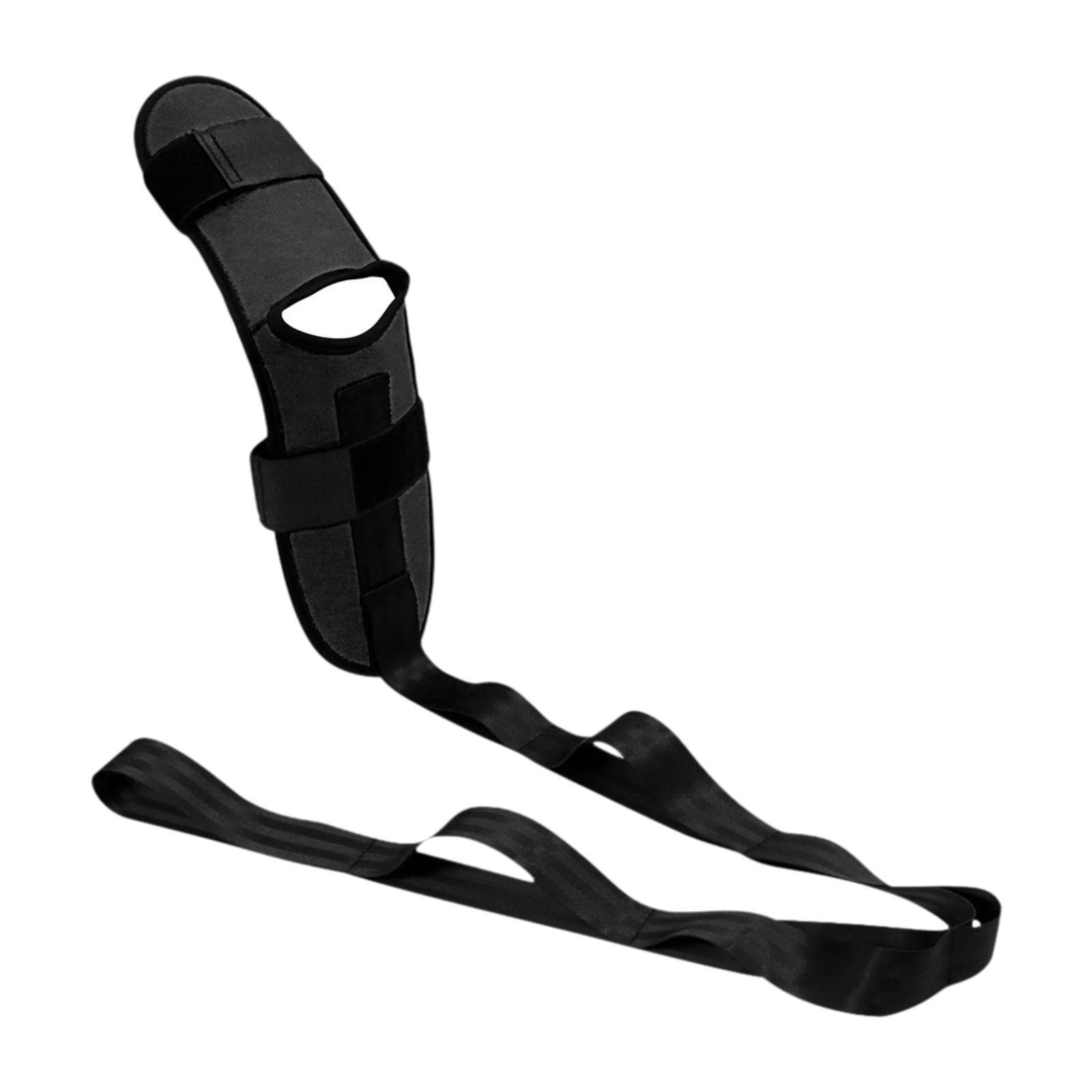 

Stretch Strap with Loops Adjustable Leg Stretcher Strap for Yoga Flexibility Mobility Recovery Dance Physical Therapy чорний