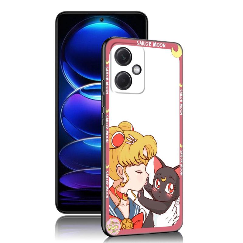Θήκη Κινητού Σιλικόνης Μαύρη Anime Sailor Moon Για Xiaomi Redmi Note 10 11 11S 12 13 4G 8 9 11T Pro 5G Plus 8T 9S 10S 12S