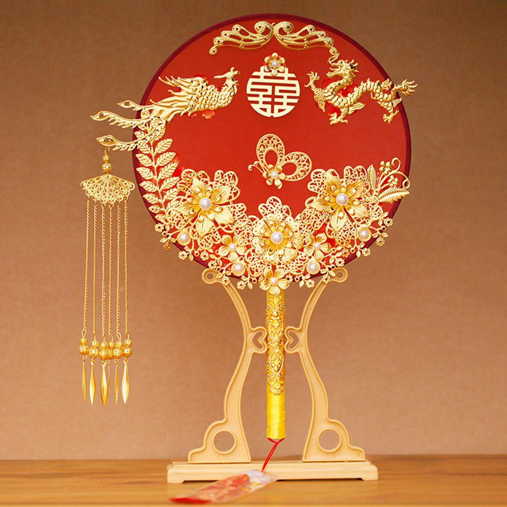 Buy Prop Craftsmanship Wedding Decoration Bride Round Fan Decorative