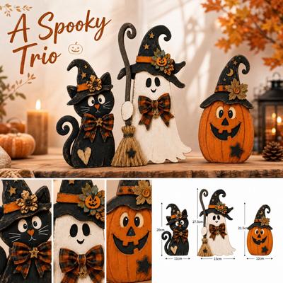 Halloween Wooden Decor Set for Holiday Tabletop Display