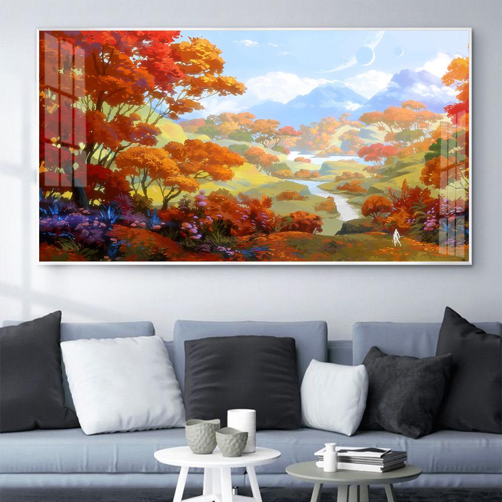 

Северный пейзаж картина маслом сказочный мир лес искусство холст картина гостиная коридор офис украшение дома фреска без рамки 20*40cm No Frame