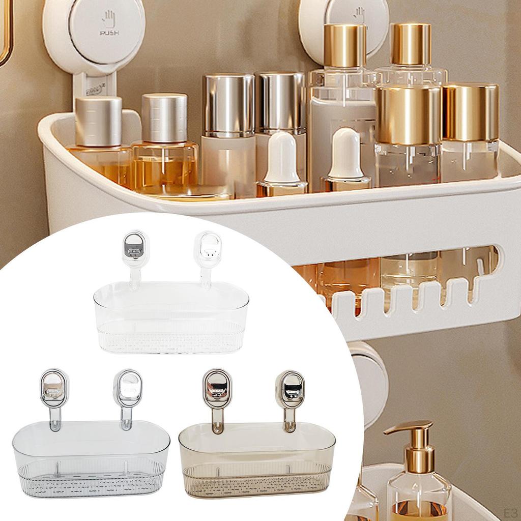 Suction Cup Shower Shelf Bathroom Organizer Modern Detachable Multifunctional Wall Mounted