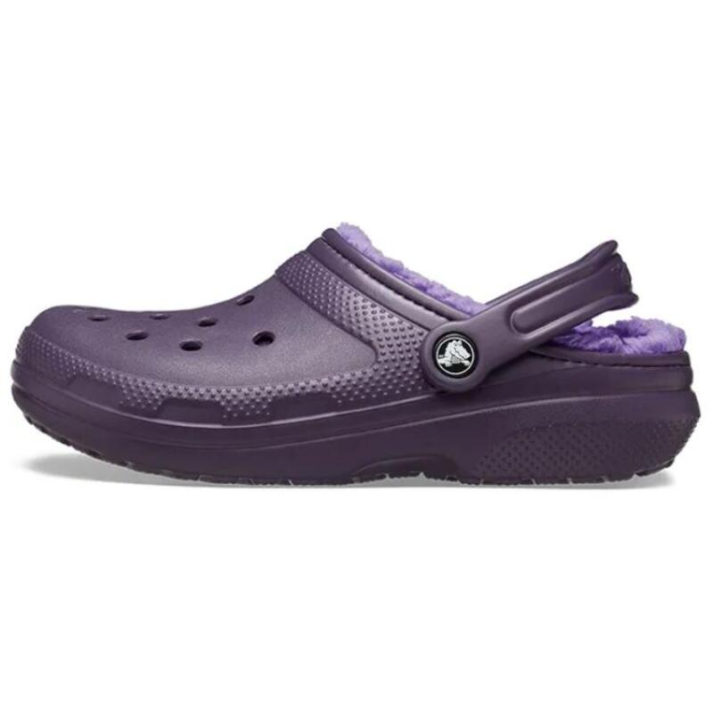 Crocs Warm, light and comfortable round-toe slippers hole shoes women's dark iris purple