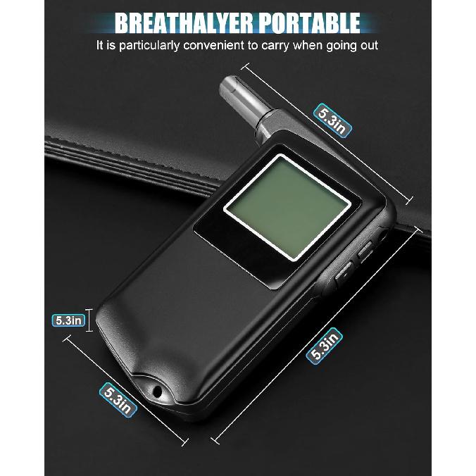 Breathalyzer, Professional-Grade High Accuracy Portable USB Rechargeable Alcohol Tester Breathalyzer with LCD Digital Display for Home Use(10