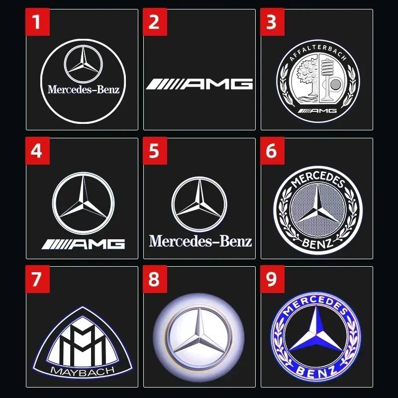 2 Stück Auto Tür Logo Projektoren LED Lampe Willkommensleuchten für Mercedes Benz X204 W168 W245 W215 W164 W209 R171 R172 W240 W210 W222