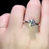 Luxury Six-clawed Moissanite Necklace Ring Earring Set 1-carat Shiny Wedding Jewelry for Women Bride