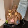 Large Capacity Hollow Knitted Bag Women's Summer New Versatile Single Shoulder Mother and Child Bag Woven Tote Bag