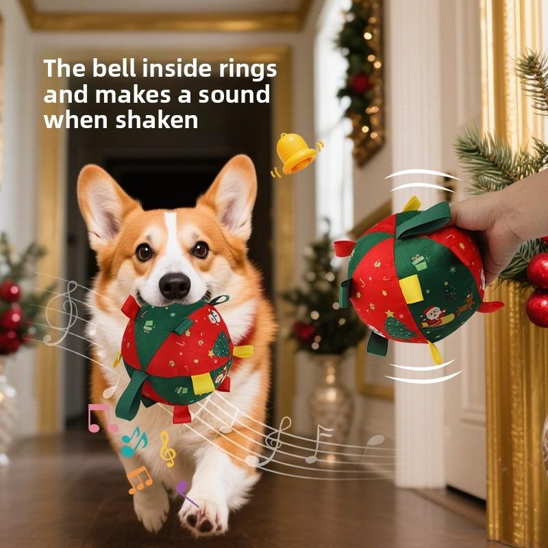 1Pcs Chew Ball Durable Christmas Dog Molars Interactive Fun Bit-Resistant Puzzle Time-killing Pet Toy Healthy Material