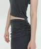 Lomaentinueo Ruched Waist Long Skirt (Charcoal)