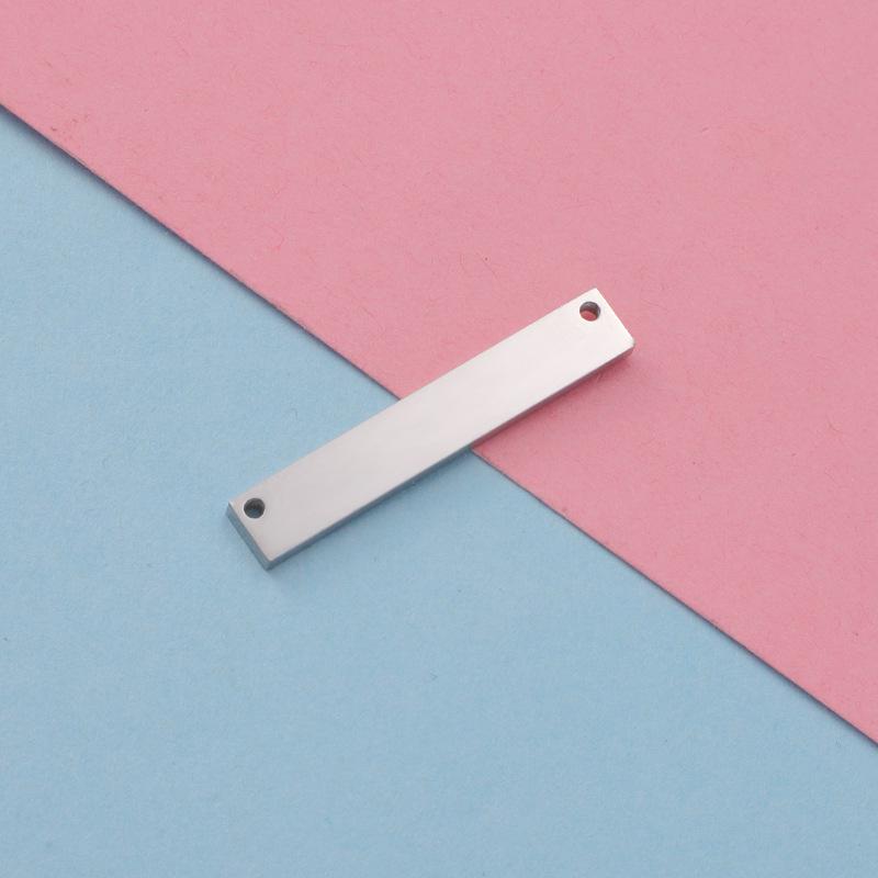 

Подвеска-бирка из нержавеющей стали с двойным отверстием для гравировки для аксессуаров для изготовления ювелирных изделий своими руками 2x6x35mm