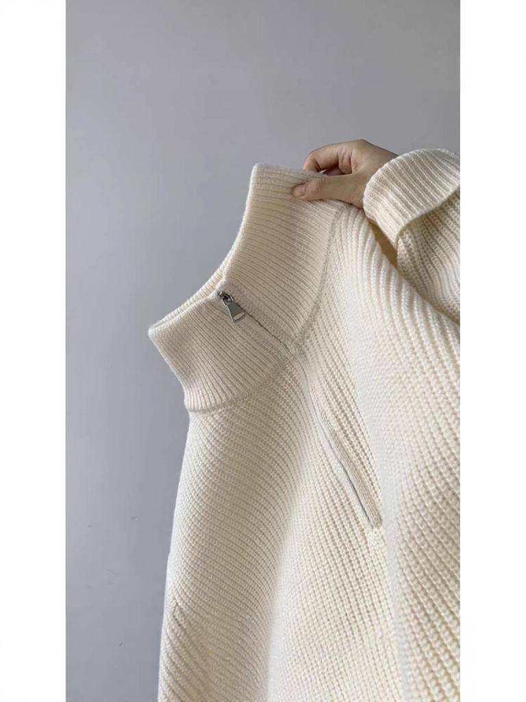 Men's Autumn Cityboy High-Neck Half-Zip Pullover - Japanese Lazy Style Versatile Knitwear