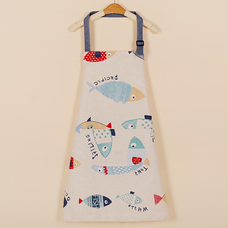 Sunflower Pattern All-Cotton Canvas Apron - One Size, Stain-Resistant, Modern Minimalist Design for Household Cleaning