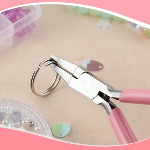 LEONTOOL Split Ring Pliers, Small Split Ring Opener, Craft Pliers with Hook Releaser and Needle Remover, Multi-Function Pliers with Spring, High Carbo