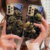 Jewel like brilliance For Samsung A 01 52S A04 A05S A10 A12 A13 22 23 24 36 42 M02 Note 10 20Ultra 8 9 Golden glass phone case