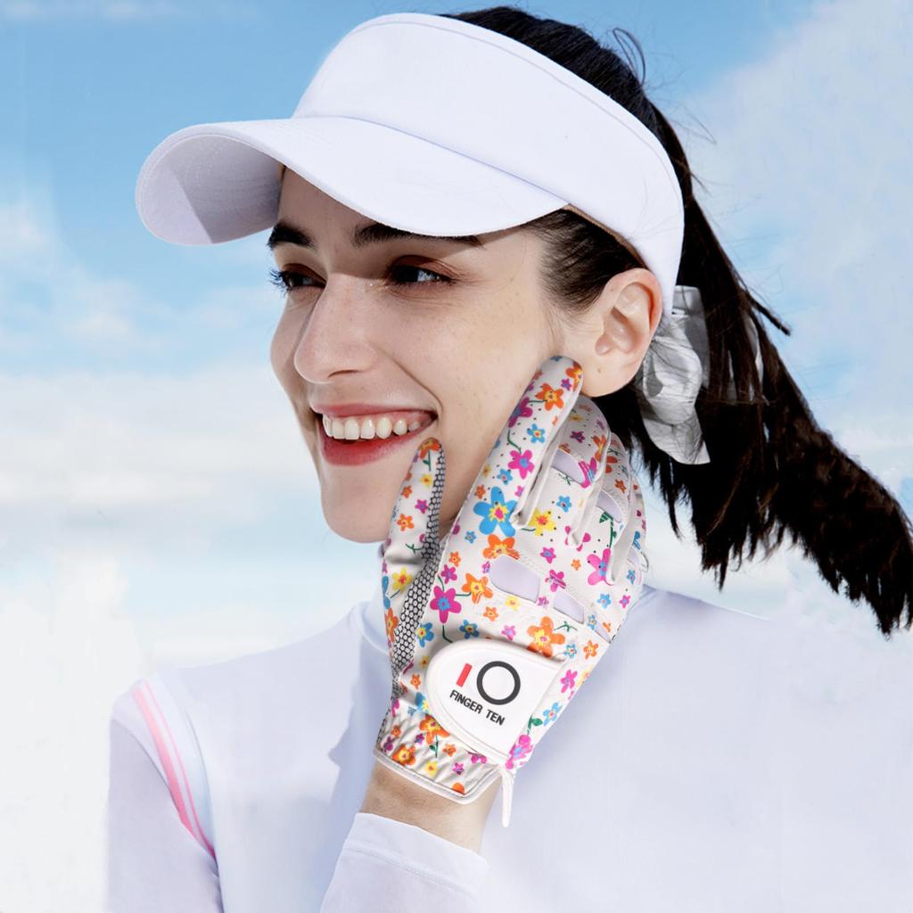 Women's Golf Gloves, Both Hands, Microfiber Leather, Silicone Grip, Delivers