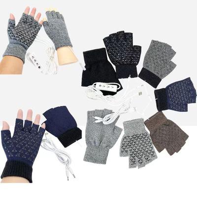New USB Heated Autumn and Winter Student Typing and Gaming Gloves, Non-slip, Finger-exposed, Flexible Control