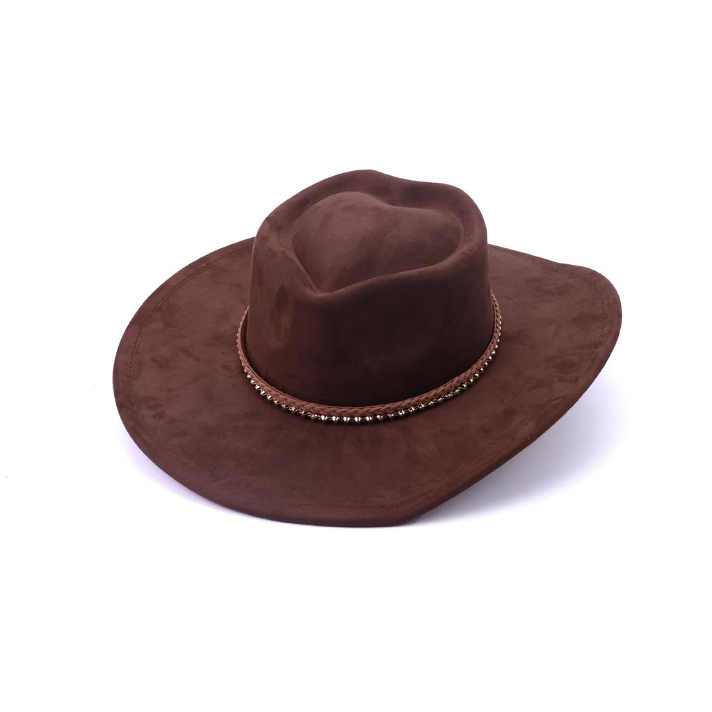 Niche suede upturned top hat French ethnic style hat high-end denim top hat